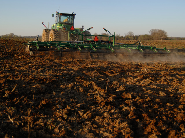 Raising the depth of your tillage implement and adjusting your engine speed are two ways to cut back on the high fuel costs of tilling, experts say. (DTN/The Progressive Farmer file photo) 